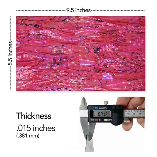 Shell Veneer, 5.5 x 9.5 inches | WMOP, BMOP, Abalone | Includes 3M Adhesive Sheet for Application, Great for Inlay Projects Pink Topaz {2}