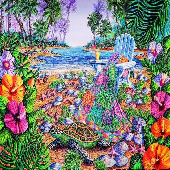 Sunsout Tropical Breeze 500 pc Jigsaw Puzzle 14636 {1}