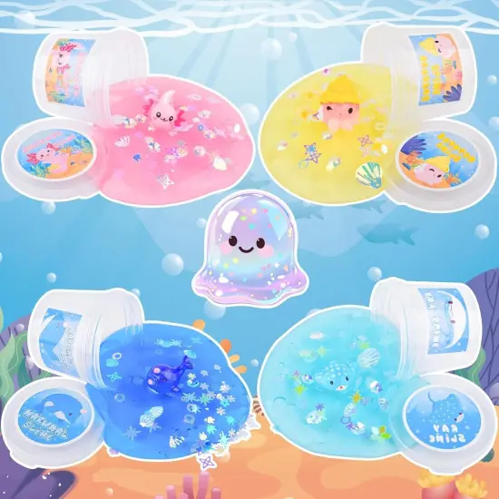 4 Pack Glimmer Crunchy Crystal Ocean Slime Kit {5}