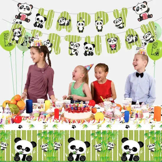 4 Pack Panda Theme Tablecloths {2}
