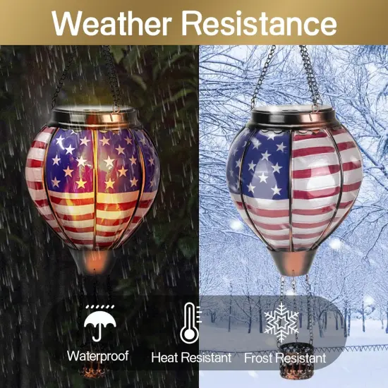 American Flag Solar Hot Air Balloon - Solar Lanterns {3}