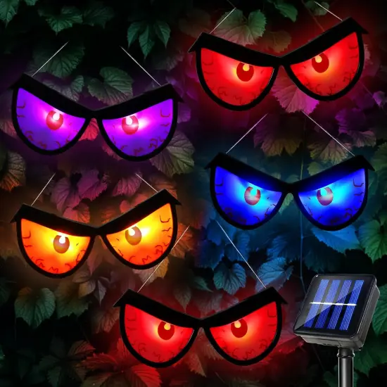 5 Pairs Flashing Glowing Eyes Halloween Decorations Outdoor {1}