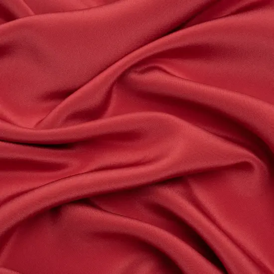 1 Yard Elegant Silk 4 Ply Crepe Fabric Brick Red Premium Collection, 44 Inches Width {1}