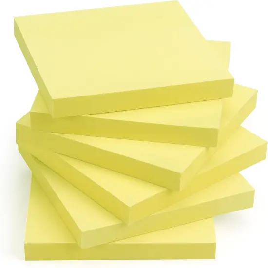 Sticky Notes Self-Stick Notes Pads with 6 Bright Colors, Easy to Post for Office, School, Home, 6 Pads/Pack, 100 Sheets/Pad (Yellow) {2}