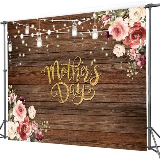 7x5ft Happy Mother's Day Backdrop Rustic Wood {3}