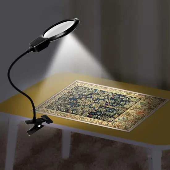 5D Diamond Painting Tools, LED Light with Magnifiers for Diamond Painting, 4X & 6X Magnifier LED Light with Clip and Flexible Neck, 5D Diamond Painting and Cross Stitch Tool Accessory Magnifier Lamp {1}