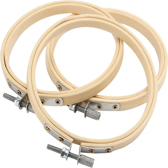 20 PCS 4 Inch Bamboo Embroidery Hoop, Adjustable Bamboo Circle Cross Stitch Hoop Ring for Craft Sewing, DIY Project, Decoration {4}