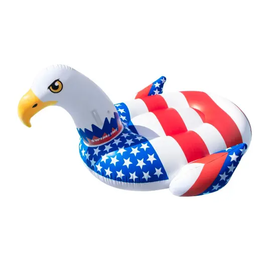 Swimline Giant Ride-On Americana Eagle Inflatable Swimming Pool Float - 78" White {3}
