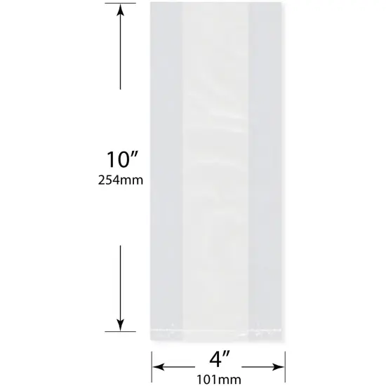 Plymor 4" x 2" x 10" (Pack of 100), 1 Mil Gusseted Plastic Bags {3}