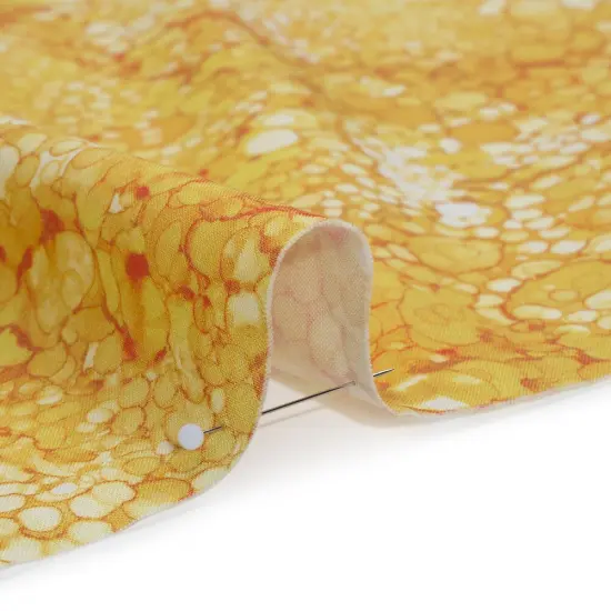 1 Yard Northcott Sunshine Bubbles Quilting Cotton Fabric Bright Yellow Orange Print 43 Inches Width {2}