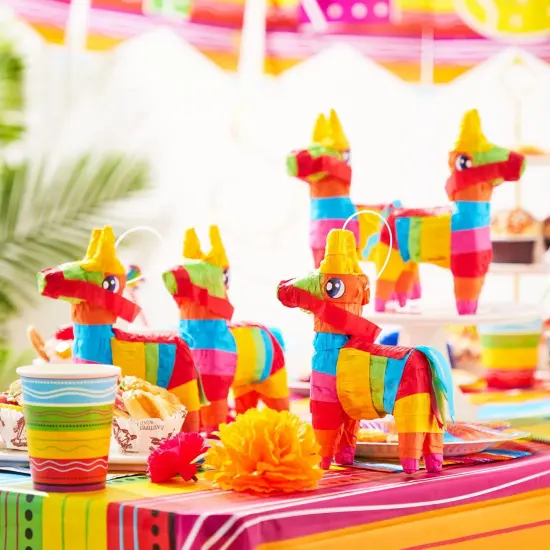Cinco De Mayo 8 pcs Mini Donkey Pinatas 5.7"x7.5" Rainbow Color for Fun Fiesta Taco Party Supplies, Luau Event Photo Props, Mexican Theme Decoration, Carnivals Festivals, Taco Tuesday Event {2}