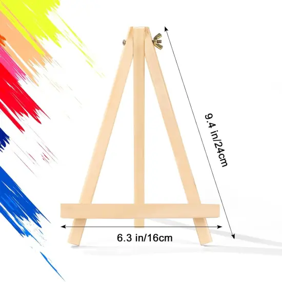 9 inch Easel for Painting, 6 Pack Wooden Easel Stand for Sign, Tabletop Easels for Painting Canvases, Small Art Easel Canvas Stand Photo Display Tripod Holder for Kids Adults {2}