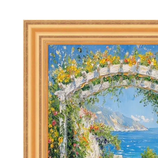 Bright Gold Leaf Wave Picture Frame 25x25 frame {2}