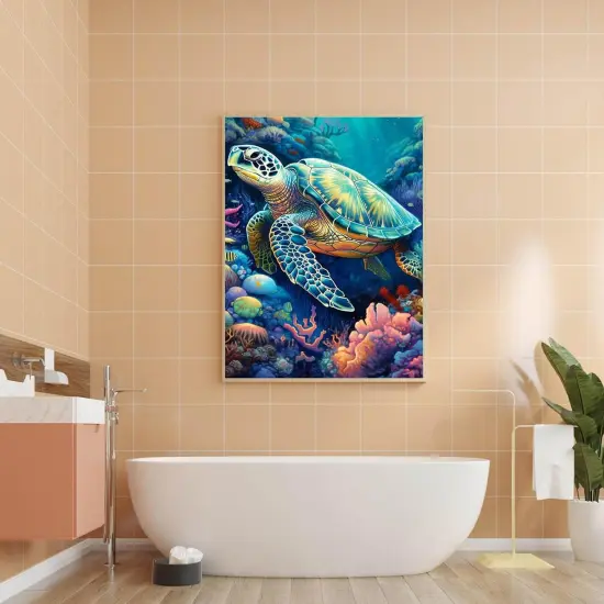 Sea Turtle Diamond Art Painting Kits for Adults, Full Drill Diamond Dots Paintings for Beginners, Round 5D Paint with Diamonds Pictures Gem Art Painting Kits DIY Crafts Kits 12x16inch {3}