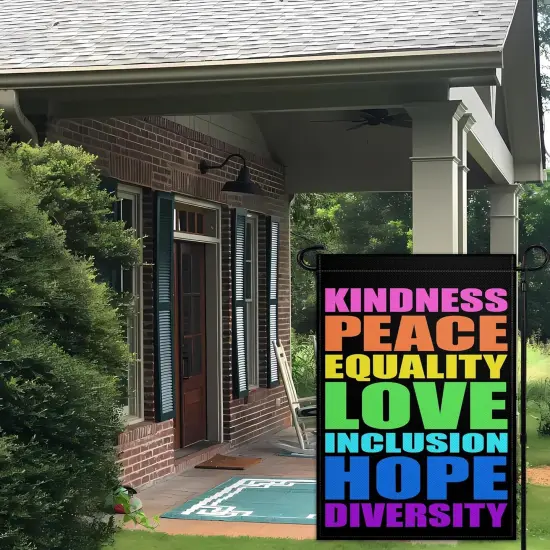 Pride Garden Flag 12x18 Inch Vertical Double Sided Kindness Peace Equality Love Inclusion Hope Diversity Garden Flag {5}