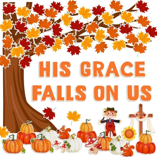 89PCS His Grace Falls on Us Christian Bulletin Board Sets {1}