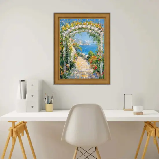 Industrial Gold Metal Slope Picture Frame 36x36 frame {6}