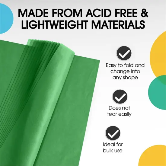 Tissue Paper for Gift Bags -20" X 30" Bulk Tissue Paper Dark Blue 480 Sheets - 10lb Newsprint for Packing, Birthday Gift Box Filler, Packing Supplies for Moving SuppliesEmerald {3}