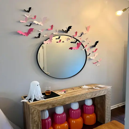 Pink Bats Wall Decor - 50 PCS 4 Sizes Pink {3}