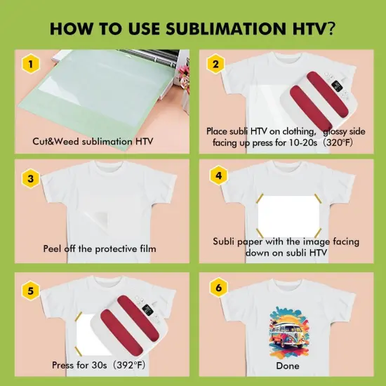 A-SUB Sublimation HTV Clear Matte Vinyl Roll For Light Cotton Shirts {6}