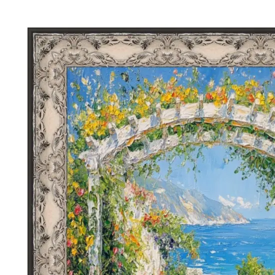 Vintage Antique Alabaster White Wash Picture Frame 18x18 frame {3}