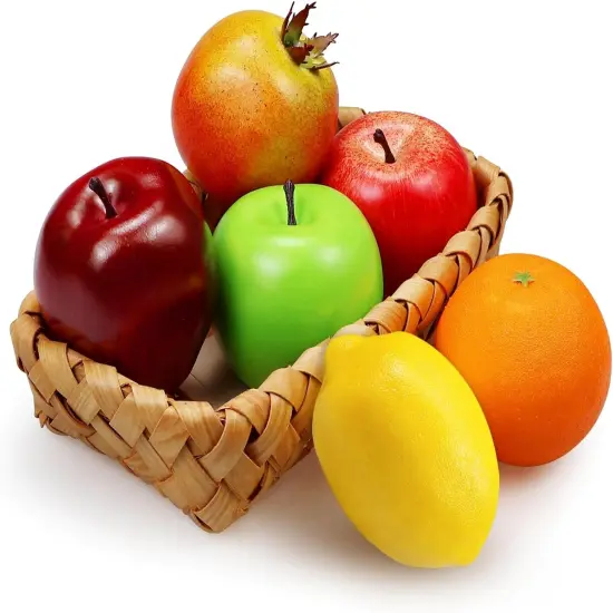 Fake Fruits Decoration, Artificial Fruits Kitchen Bowl Decor Realistic Faux Fruits {1}