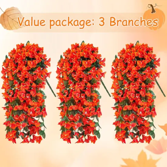 3 Pcs Artificial Fall Bougainvillea Flowers {5}