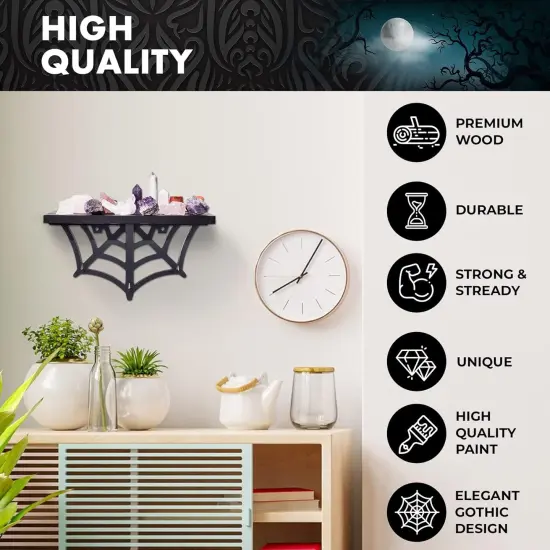 Gothic Halloween Hanging Shelf with Hooks {2}