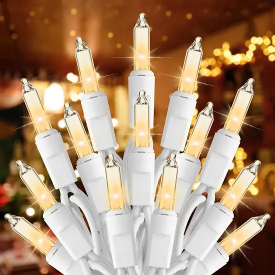 26.5ft 100-Count Clear Incandescent Bulb Christmas String Lights {1}