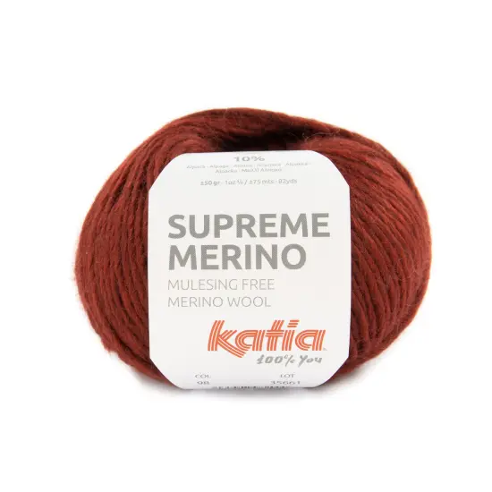 Katia Supreme Merino Wool Alpaca Blended Yarn Burgundy red {1}