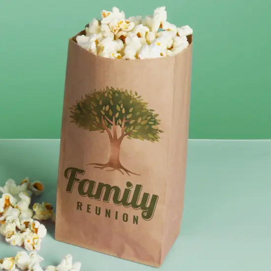 Big Dot of Happiness Family Tree Reunion Popcorn Bags, Family Gathering Favor Snack Treats, Free-Standing Individual Kraft Brown Paper Bags - 25 Count {3}