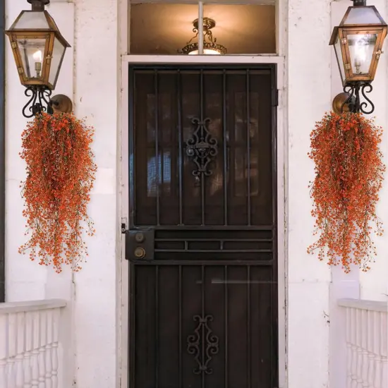 4 Pcs Artificial Hanging Plants Fall Decor Faux Hanging Plants Artificial Plants UV Resistant {1}