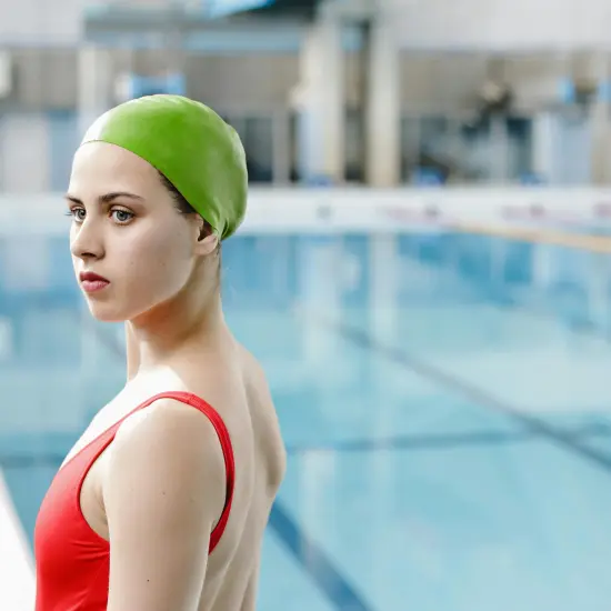Swim Central Green Silicone Swimming Pool or Spa Swim Cap {3}