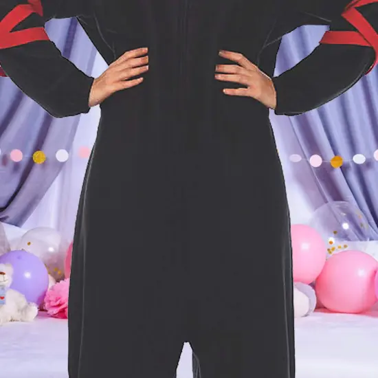 Women's Ninja Kigarumi Costume Fleece Onesie with Foam Sword {4}