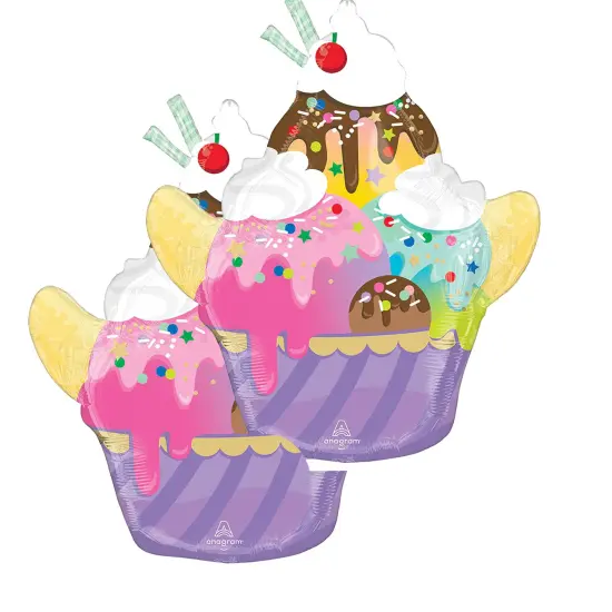 Anagram&reg; 26 Inch Here's The Scoop Sundae Foil Mylar Balloon {1}