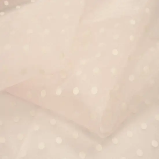 1 Yard Pink Crystal Organza with White Dots Apparel Fabric 58/59" Wide {1}
