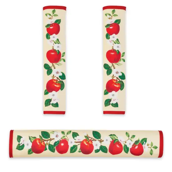 Collections Etc Apple and Floral 3-Piece Appliance Handle Cover Set {2}