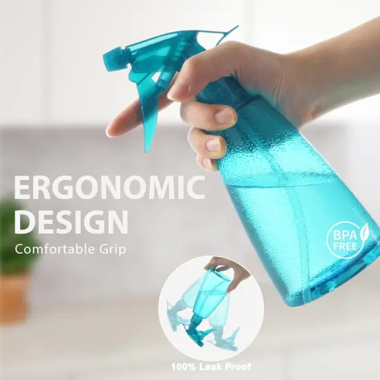 3-Pack 16 Oz Plastic Water Spray Bottle - Red, Blue, Green {3}