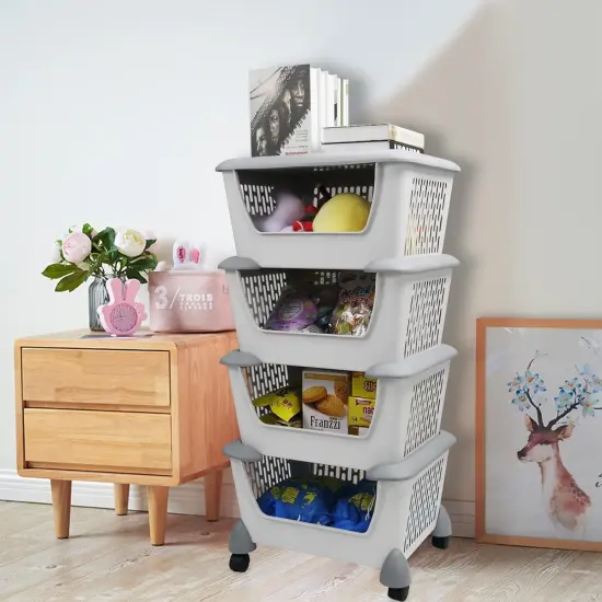 4-Tier Storage Basket Cart {4}
