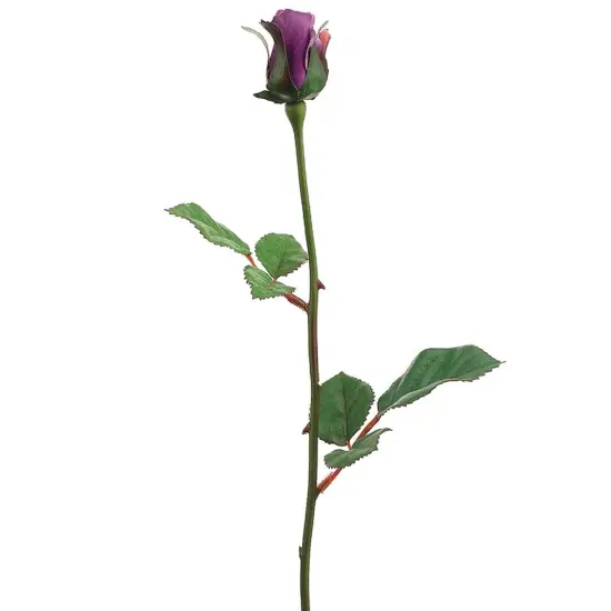 Allstate Long Stem Single Rose Bud Artificial Floral Spray - 23" - Deep Purple {1}