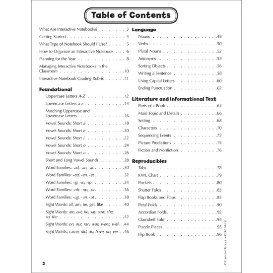 Carson Dellosa Language Arts Interactive Notebooks, Personalized Kindergarten Workbook Covering Vowels, Sight Words, Parts of Speech, Grammar, and More {3}