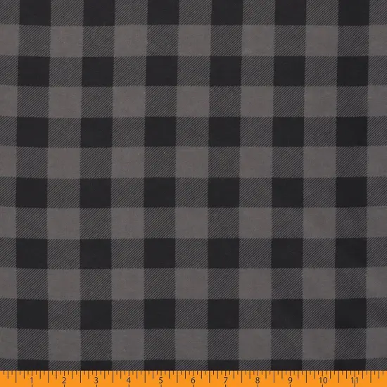 Mook Fabrics Buffalo Plaid Flannel Fabric [43 in. Wide] - By The Yard Grey {3}