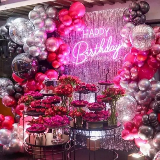 Pearl Hot Pink Balloons 142 pcs (Pink-z38) {4}