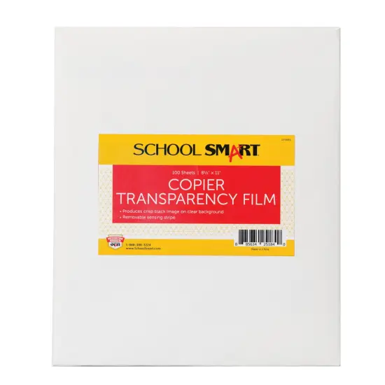 School Smart Copier Transparency Film with Sensing Strip, 8-1/2 x 11 Inches, Clear, Pack of 100 {3}