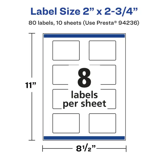 Avery Glossy Clear Rectangle Labels with Sure Feed, 2" x 2.75" {5}