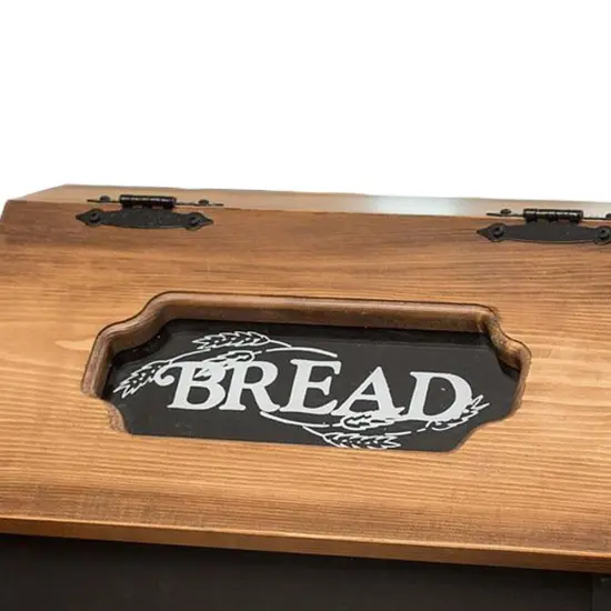 Creative Wood Design Amish Made Pine Hinged Fresh Bread Storage Box Black {3}