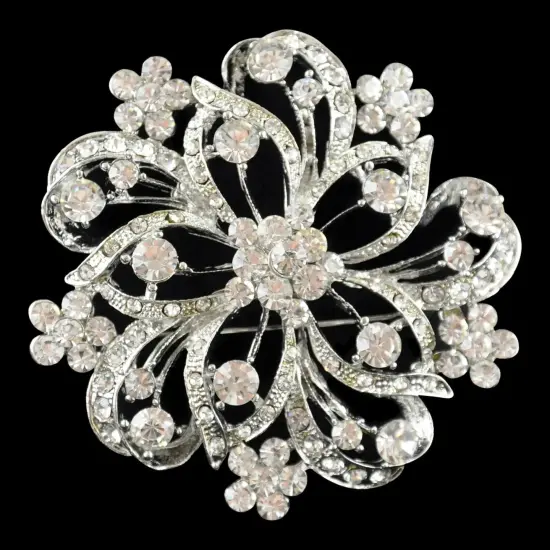 Belagio Enterprises - Rhinestone Brooch - 2 1/2" W x 2 1/2" L - BW-145 {1}