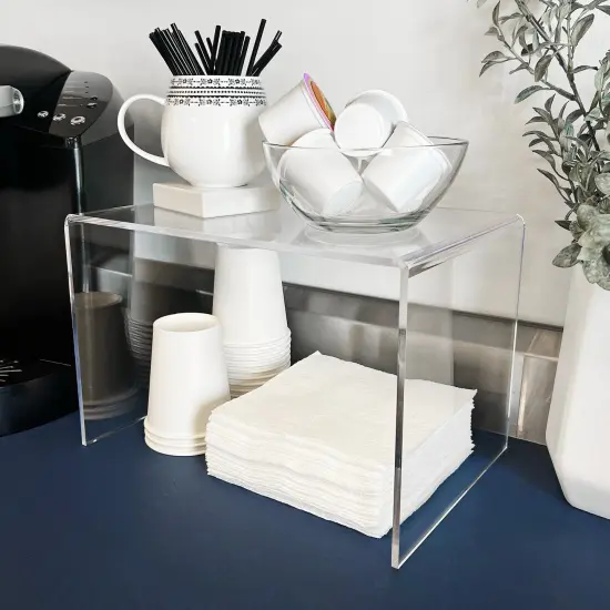 Plymor Clear Acrylic Rectangular Display Riser, 8" H x 12" W x 8" D (1/4" thick) {3}