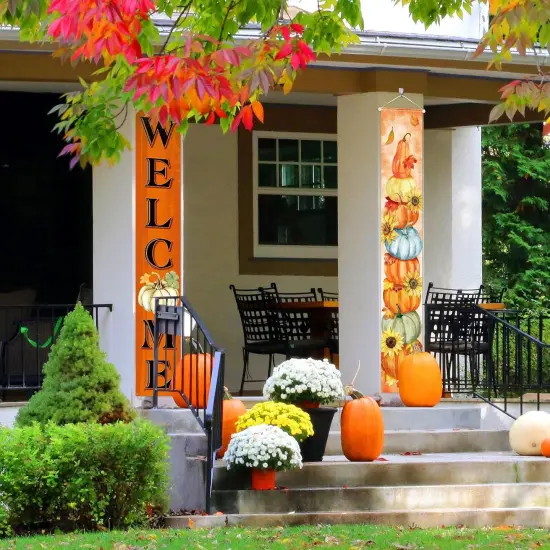 Fall Door Banners Welcome Autumn Porch Sign {4}