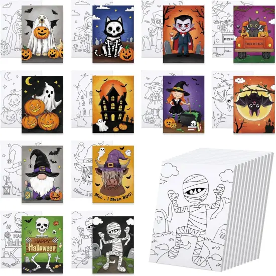 Anseal 12 Packs Halloween Pre Drawn Canvas to Pain(halloween) {6}